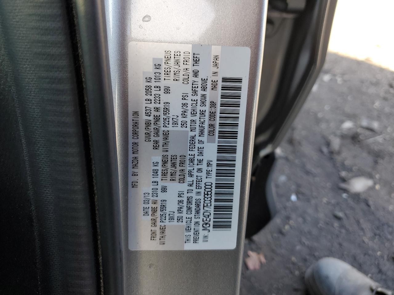 2014 Mazda Cx-5 Gt VIN: JM3KE4DY7E0335000 Lot: 92522725