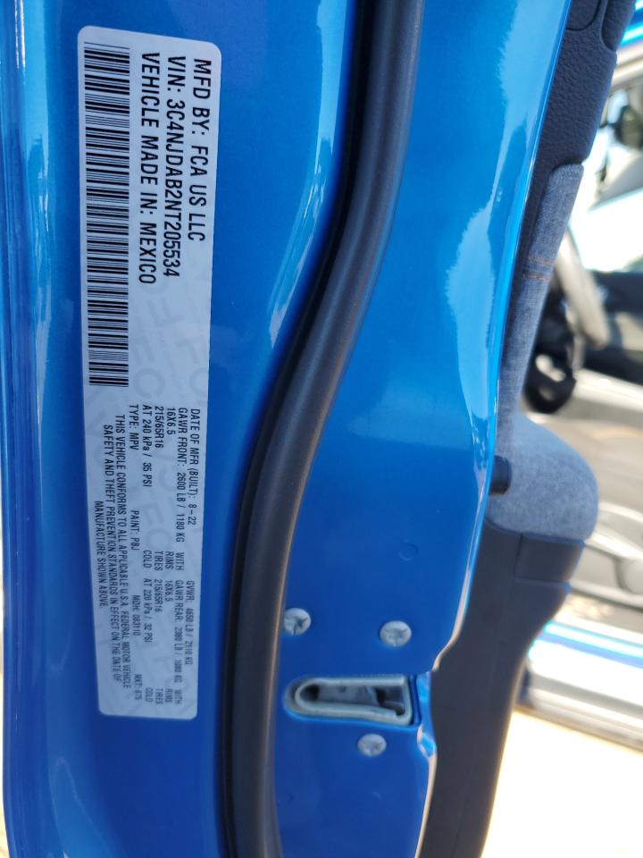 2022 Jeep Compass Sport VIN: 3C4NJDAB2NT205534 Lot: 92907495