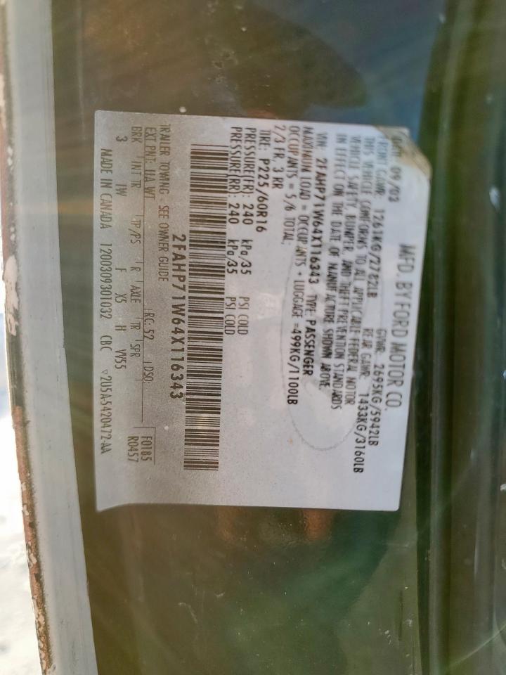 2004 Ford Crown Victoria Police Interceptor VIN: 2FAHP71W64X116343 Lot: 90861565