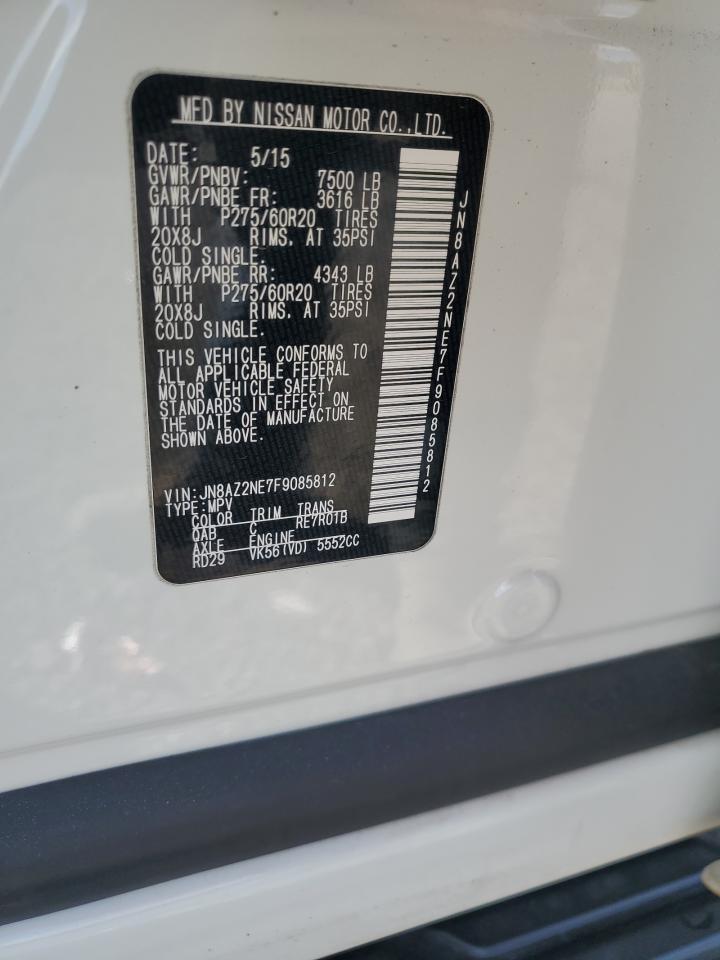 2015 Infiniti Qx80 VIN: JN8AZ2NE7F9085812 Lot: 93216425