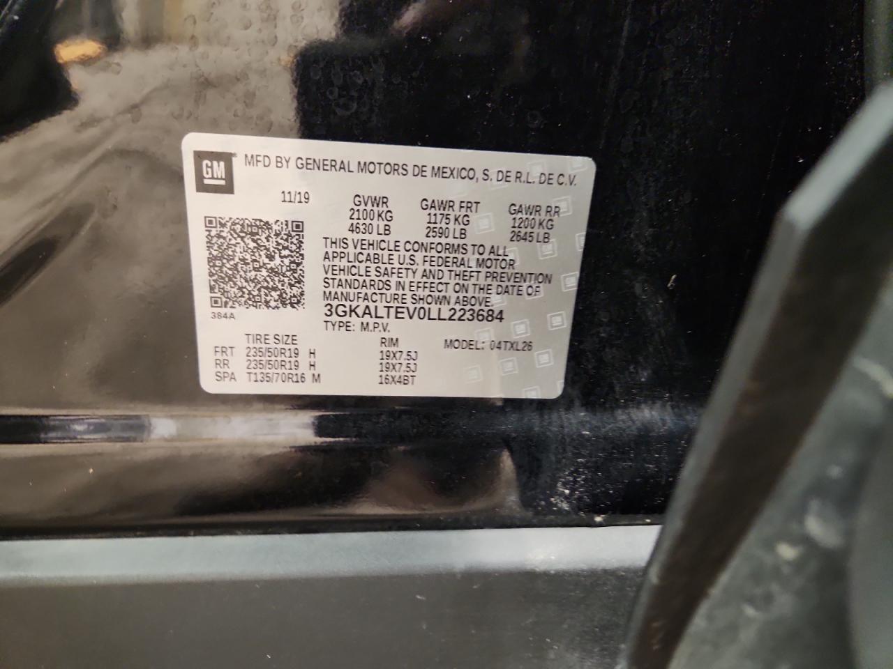 2020 GMC Terrain Sle VIN: 3GKALTEV0LL223684 Lot: 91480455