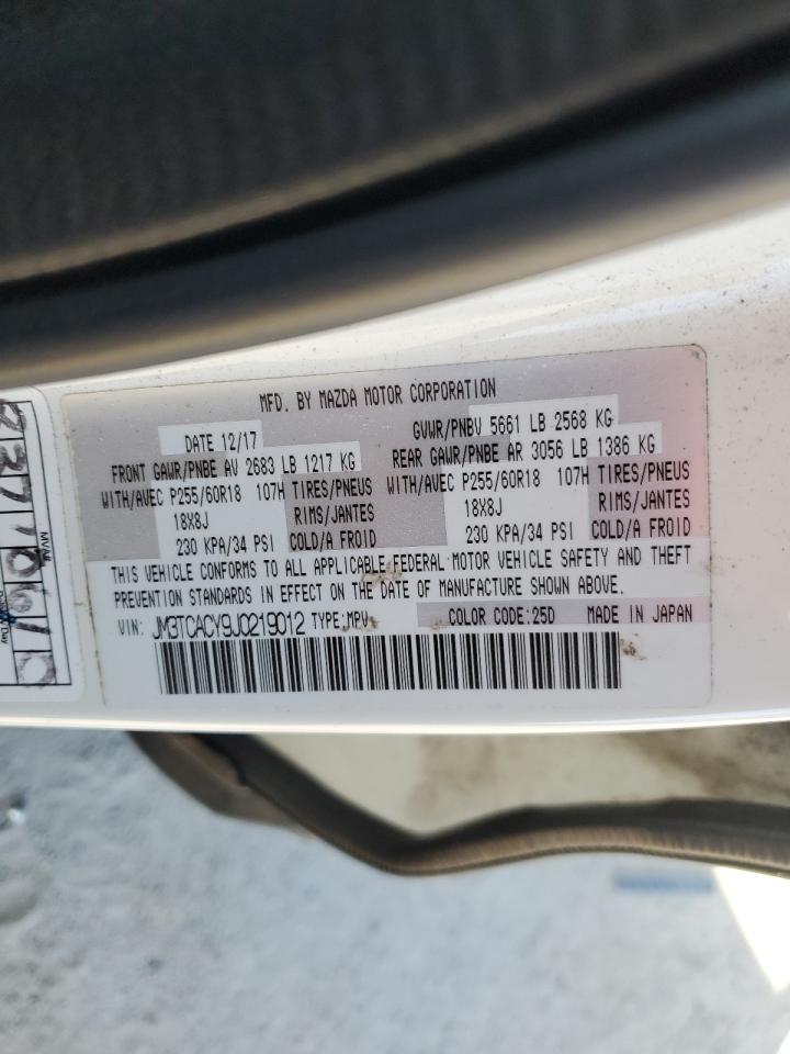 2018 Mazda Cx-9 Touring VIN: JM3TCACY9J0219012 Lot: 93116205