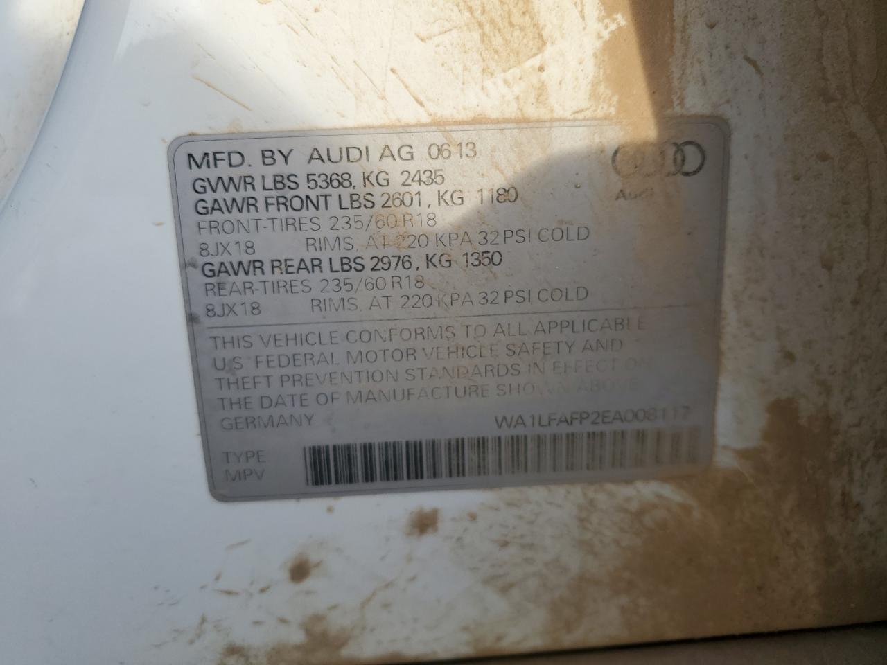 2014 Audi Q5 Premium Plus VIN: WA1LFAFP2EA008117 Lot: 90432275