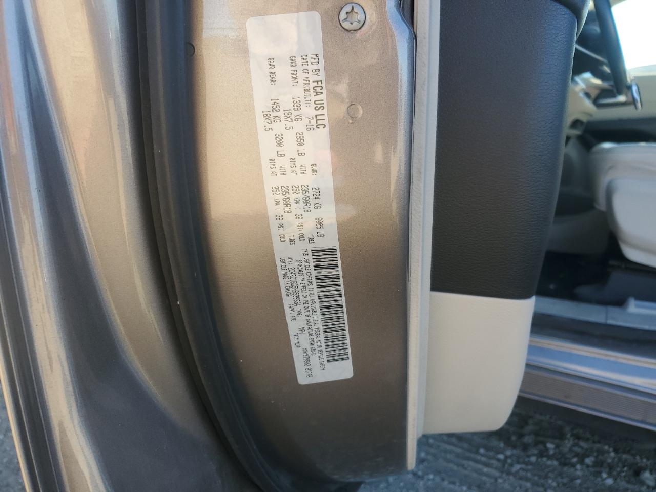 2017 Chrysler Pacifica Touring L VIN: 2C4RC1BG5HR536894 Lot: 91090595