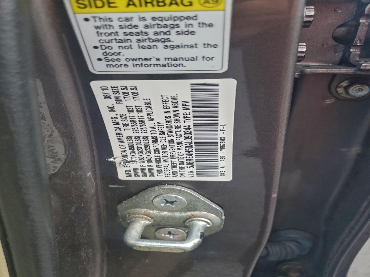 2010 Honda Cr-V Ex VIN: 5J6RE4H50AL090244 Lot: 94332815