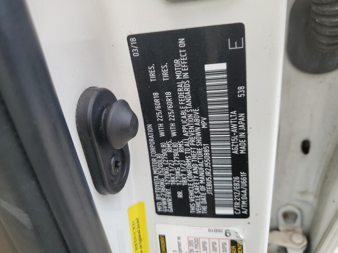 2018 Toyota 4Runner Sr5 VIN: JTEZU5JR7J5179546 Lot: 92231585