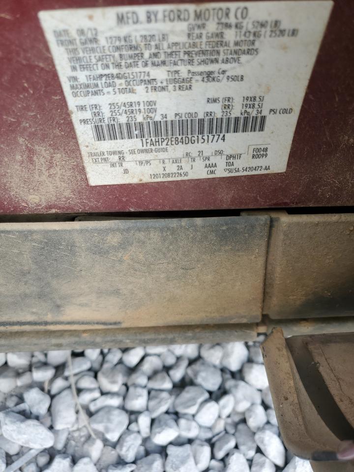 2013 Ford Taurus Sel VIN: 1FAHP2E84DG151774 Lot: 92915755