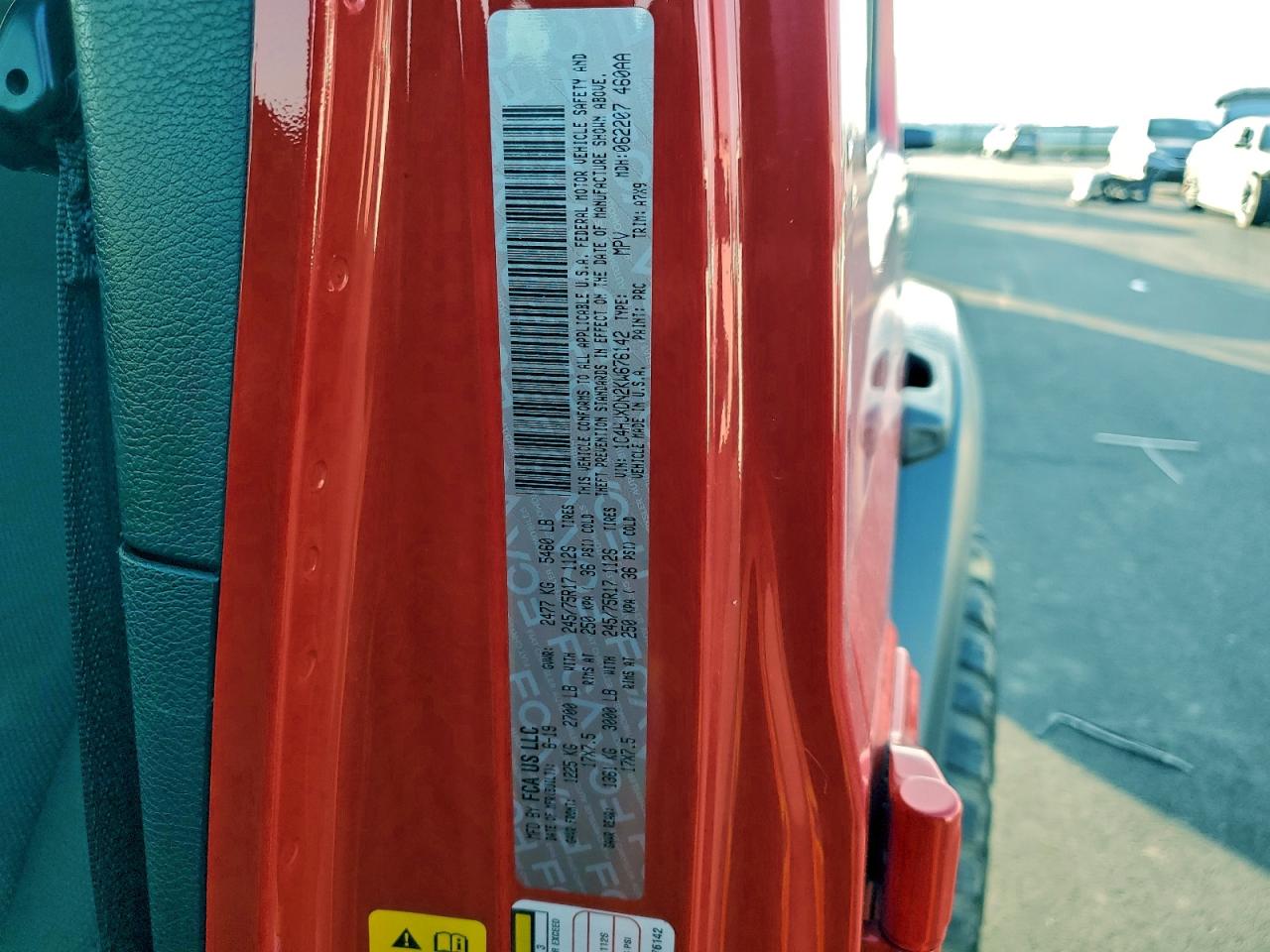 2019 Jeep Wrangler Unlimited Sport VIN: 1C4HJXDN2KW676142 Lot: 94936875