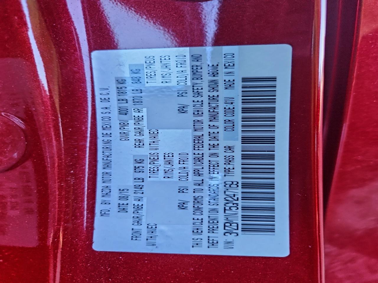 2016 Mazda 3 Grand Touring VIN: 3MZBM1N75GM247169 Lot: 94331005