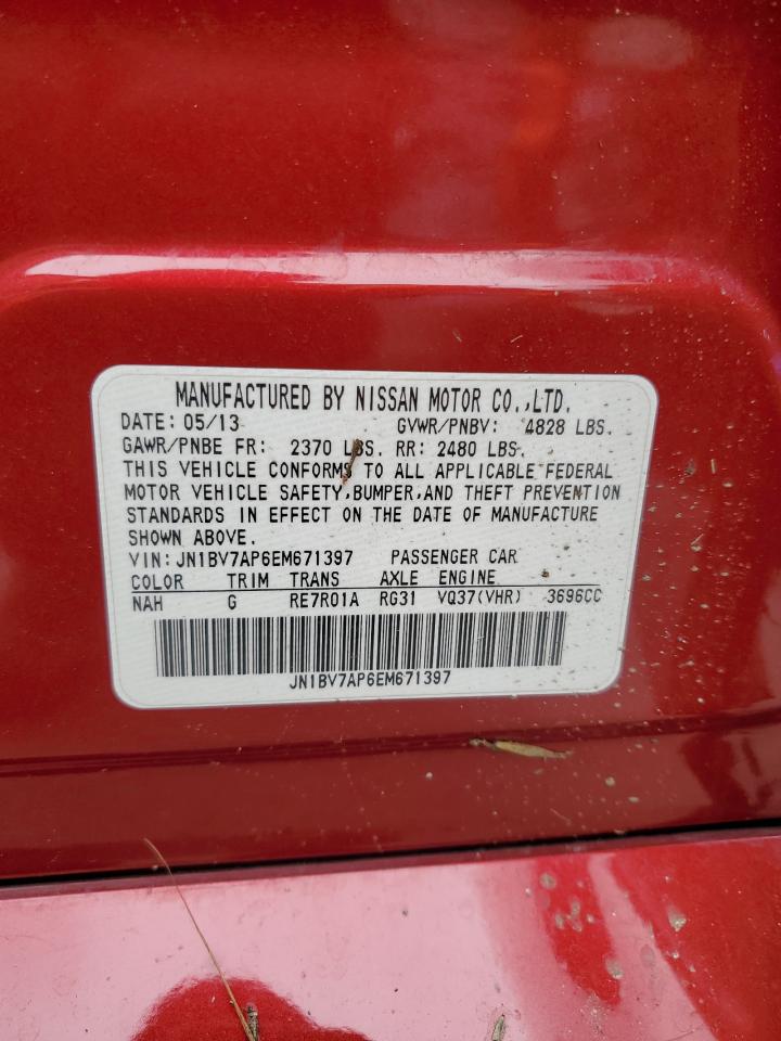 2014 Infiniti Q50 Base VIN: JN1BV7AP6EM671397 Lot: 93534645