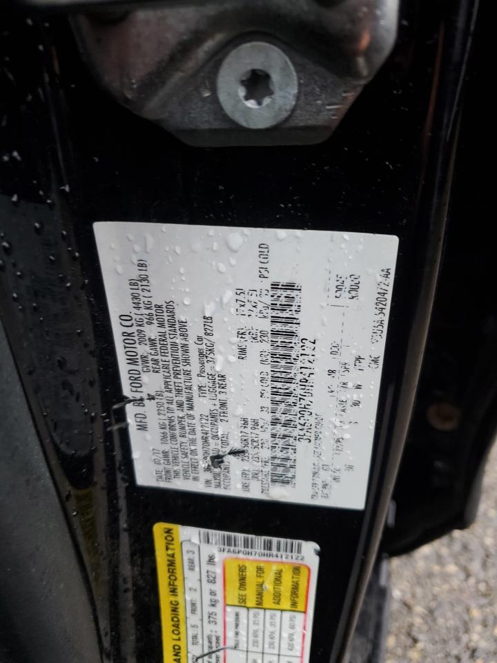 2017 Ford Fusion Se VIN: 3FA6P0H70HR412122 Lot: 93643725