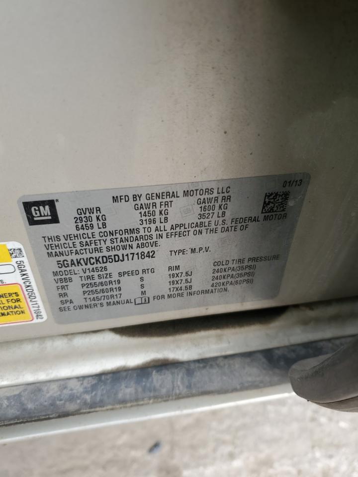 2013 Buick Enclave VIN: 5GAKVCKD5DJ171842 Lot: 92713015