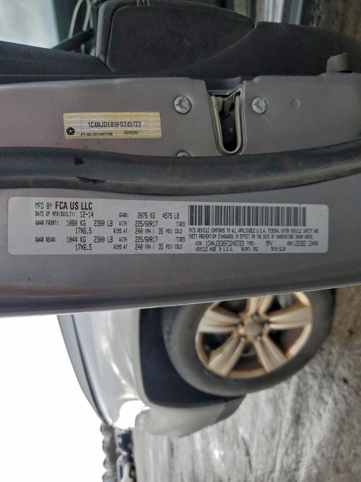 2015 Jeep Compass Latitude VIN: 1C4NJDEB5FD245723 Lot: 94251425