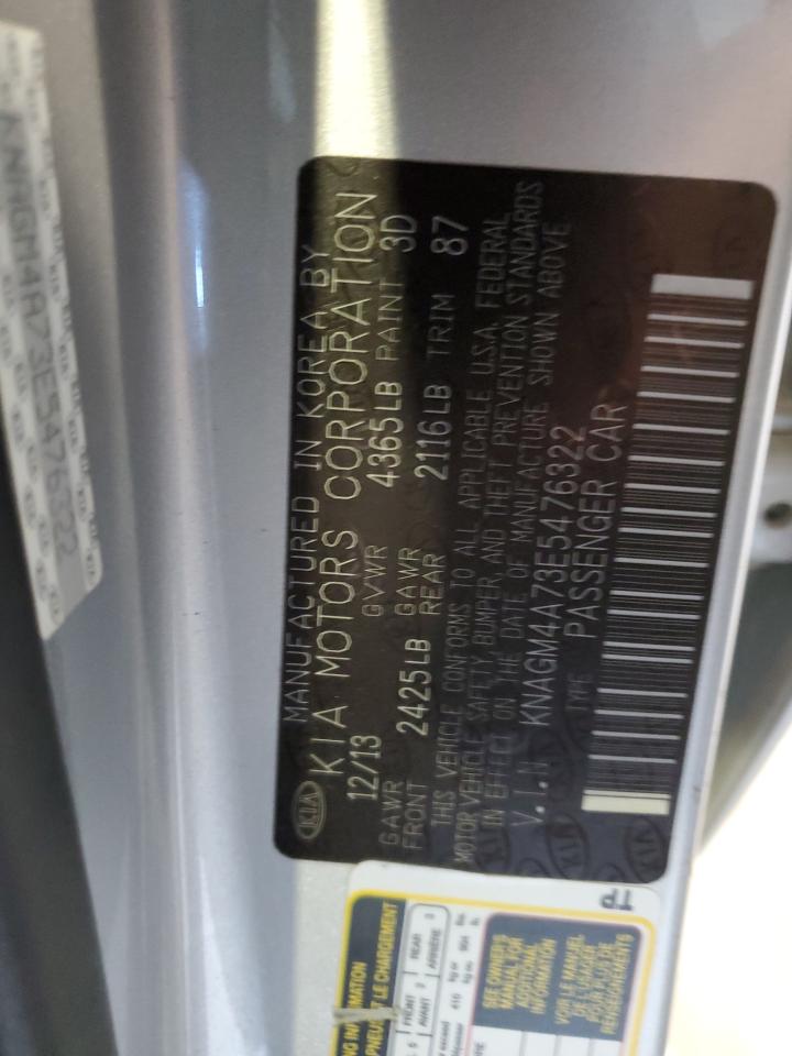 2014 Kia Optima Lx VIN: KNAGM4A73E5476322 Lot: 90669045