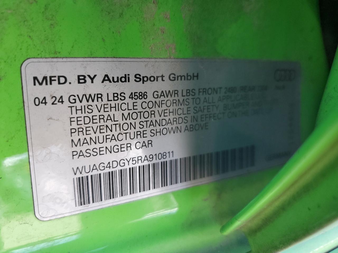 2024 Audi Rs3 VIN: WUAG4DGY5RA910811 Lot: 90678165