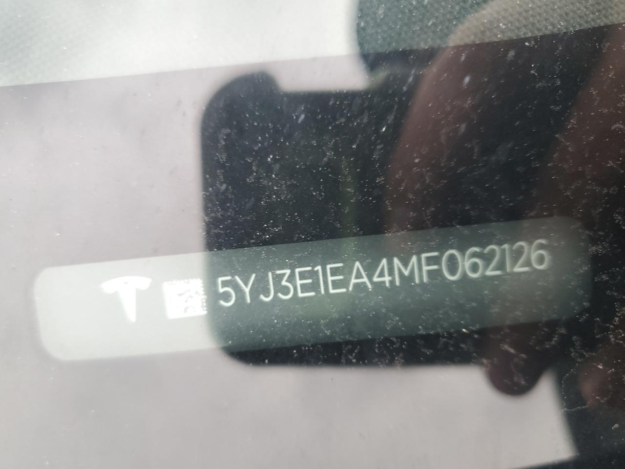 2021 Tesla Model 3 VIN: 5YJ3E1EA4MF062126 Lot: 91013005