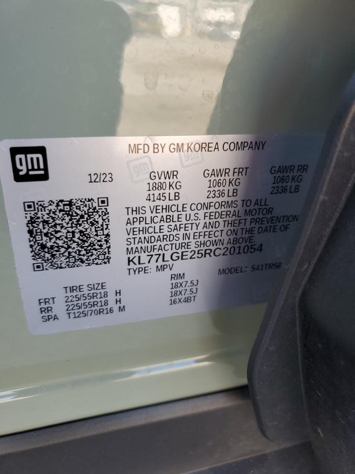 2024 Chevrolet Trax 1Rs VIN: KL77LGE25RC201054 Lot: 90586745