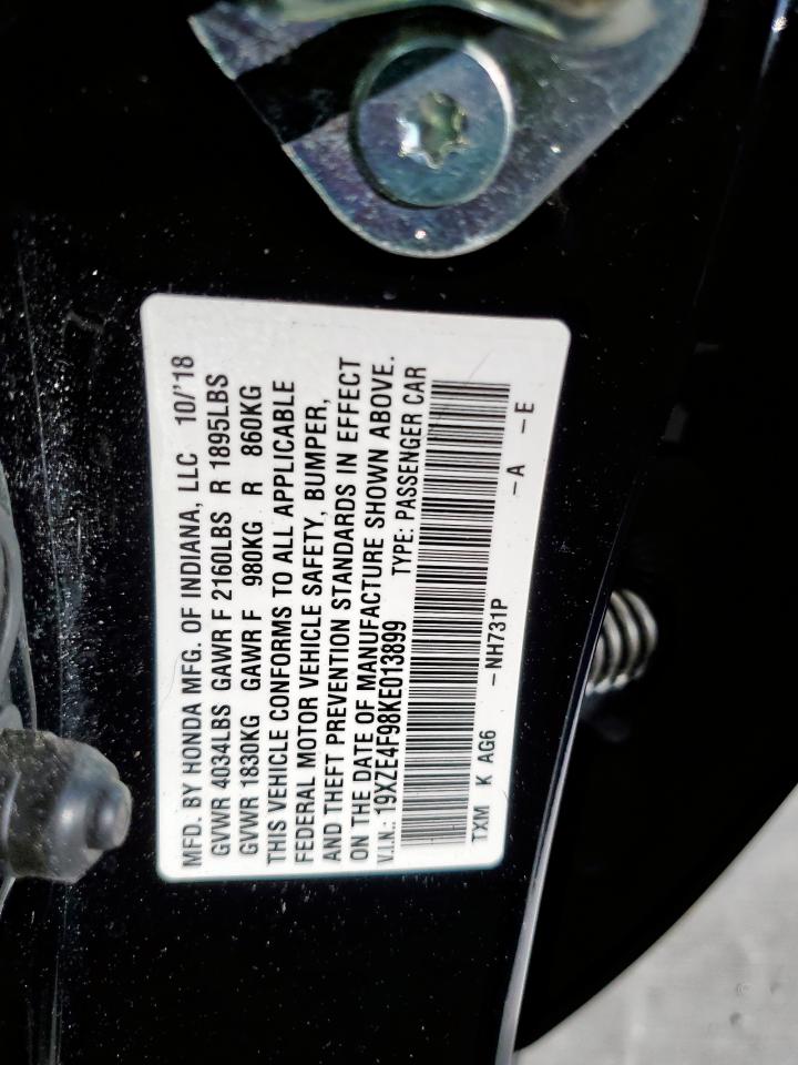 2019 Honda Insight Touring VIN: 19XZE4F98KE013899 Lot: 92730695