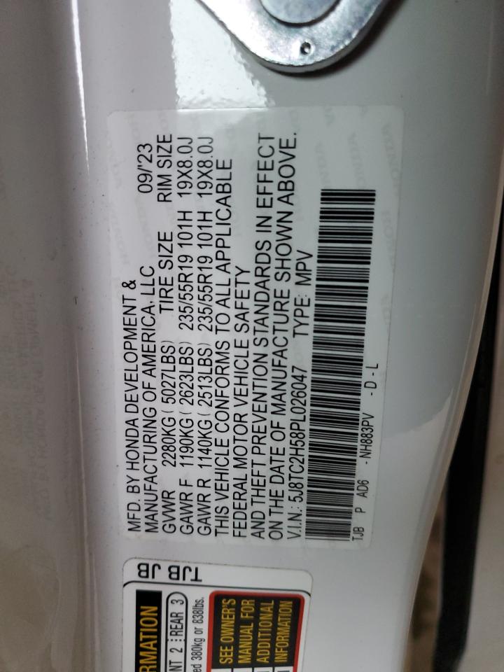 2023 Acura Rdx Technology VIN: 5J8TC2H58PL026047 Lot: 91717855