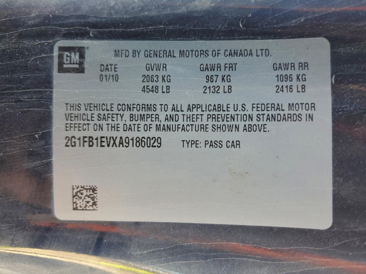 2010 Chevrolet Camaro Lt VIN: 2G1FB1EVXA9186029 Lot: 94382495