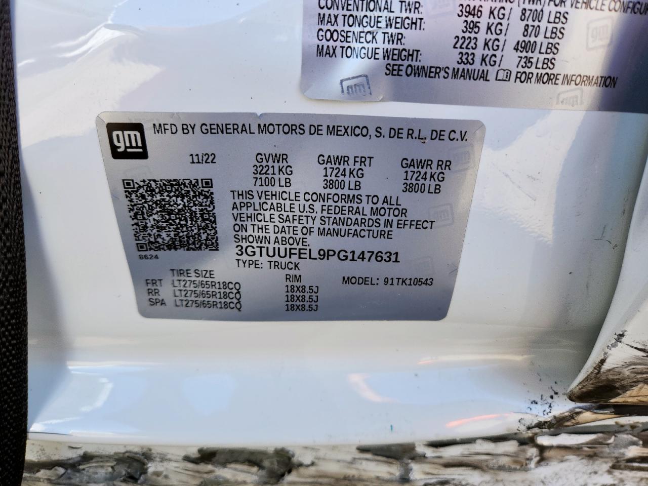 2023 GMC Sierra K1500 At4X VIN: 3GTUUFEL9PG147631 Lot: 91450705