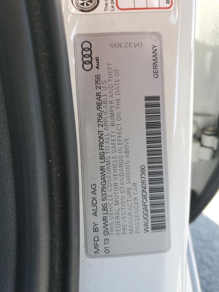 2013 Audi A6 Premium Plus VIN: WAUGGAFC8DN097360 Lot: 91555385