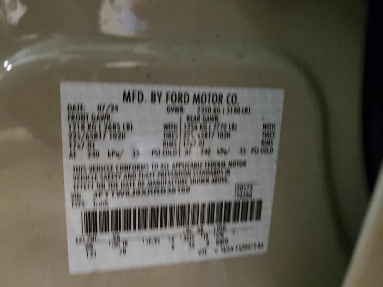 2024 Ford Maverick Xlt VIN: 3FTTW8J9XRRB36169 Lot: 91571645