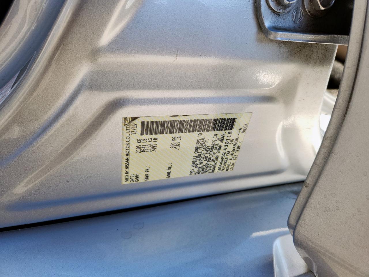 2016 Nissan Maxima 3.5S VIN: 1N4AA6AP3GC430118 Lot: 92345505