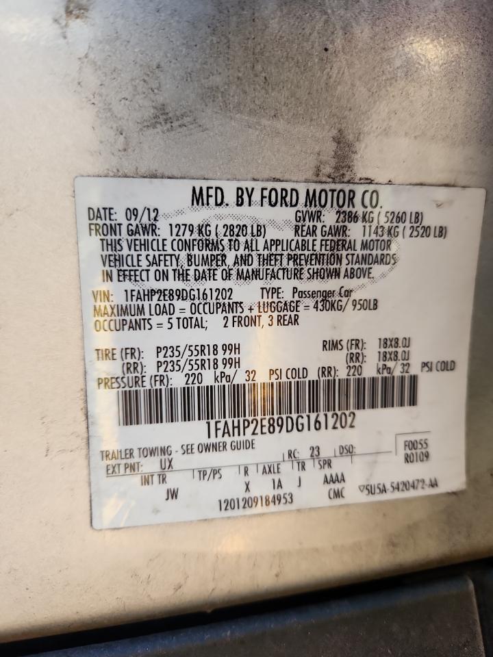 2013 Ford Taurus Sel VIN: 1FAHP2E89DG161202 Lot: 91832405