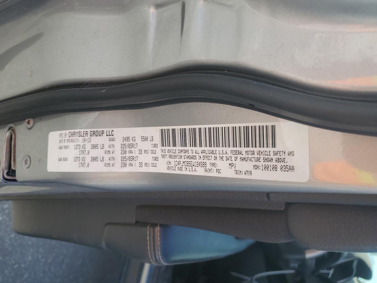 2014 Jeep Cherokee Latitude VIN: 1C4PJMCB5EW124589 Lot: 91003605