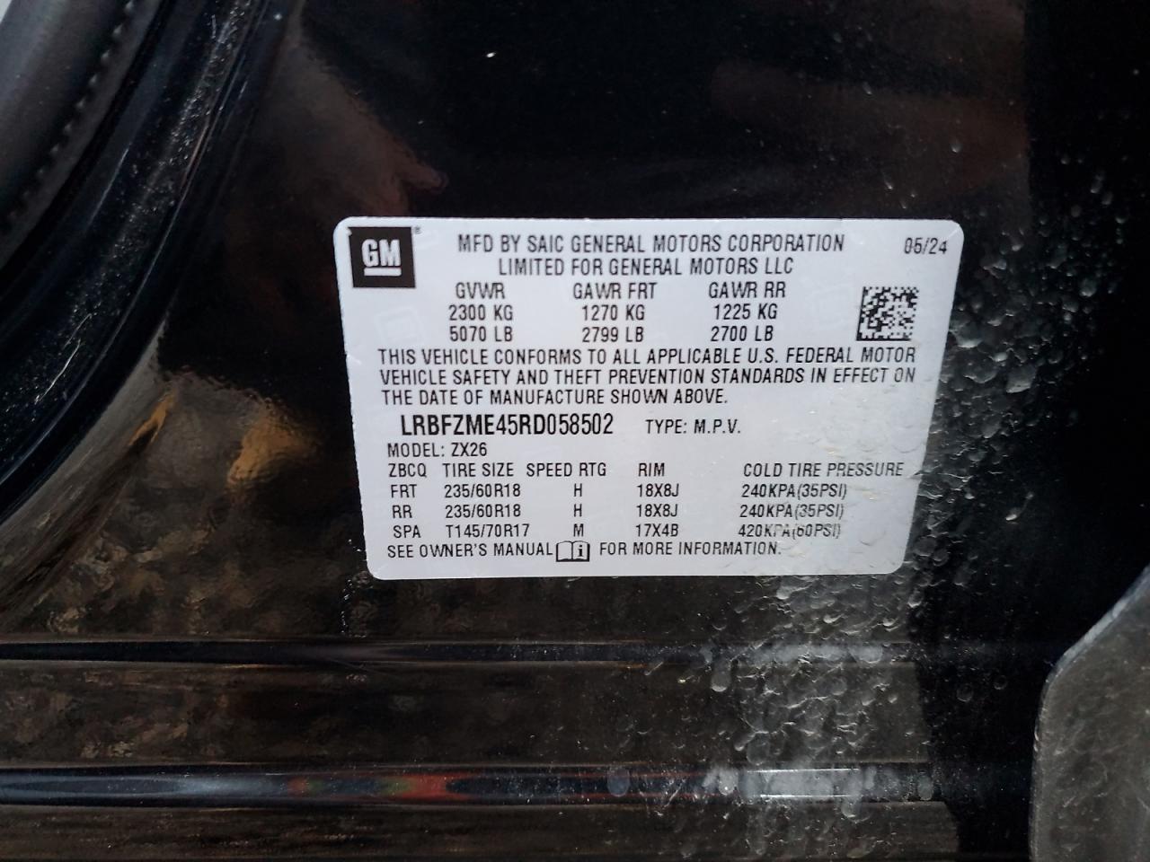 2024 Buick Envision Preferred VIN: LRBFZME45RD058502 Lot: 91693715