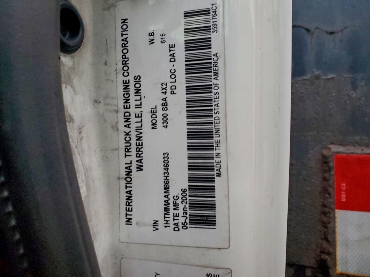 2006 International 4000 4300 VIN: 1HTMMAAM86H346033 Lot: 94171305