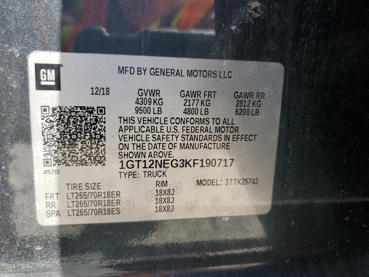 2019 GMC Sierra K2500 Heavy Duty VIN: 1GT12NEG3KF190717 Lot: 93076005