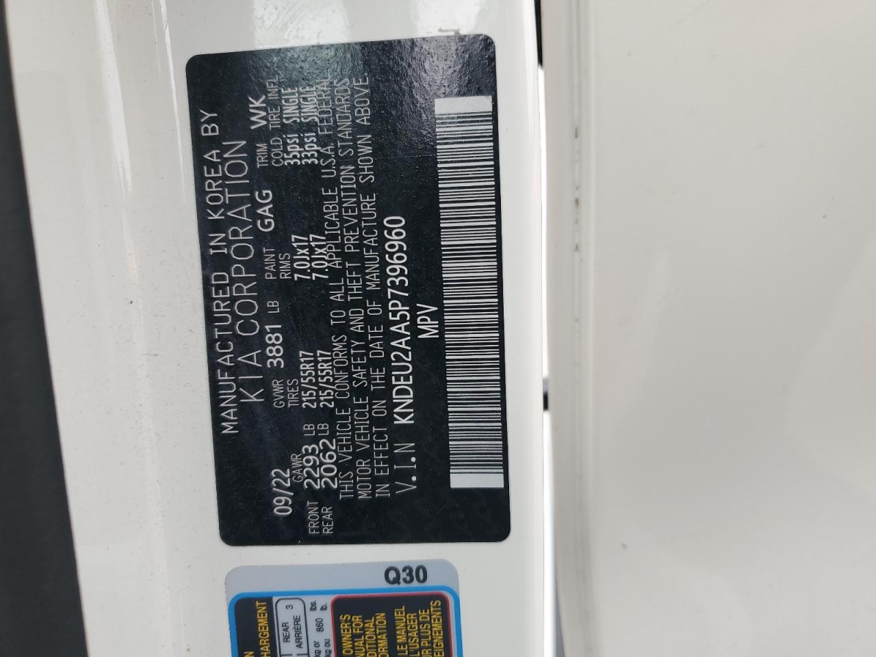 2023 Kia Seltos S VIN: KNDEU2AA5P7396960 Lot: 92324105