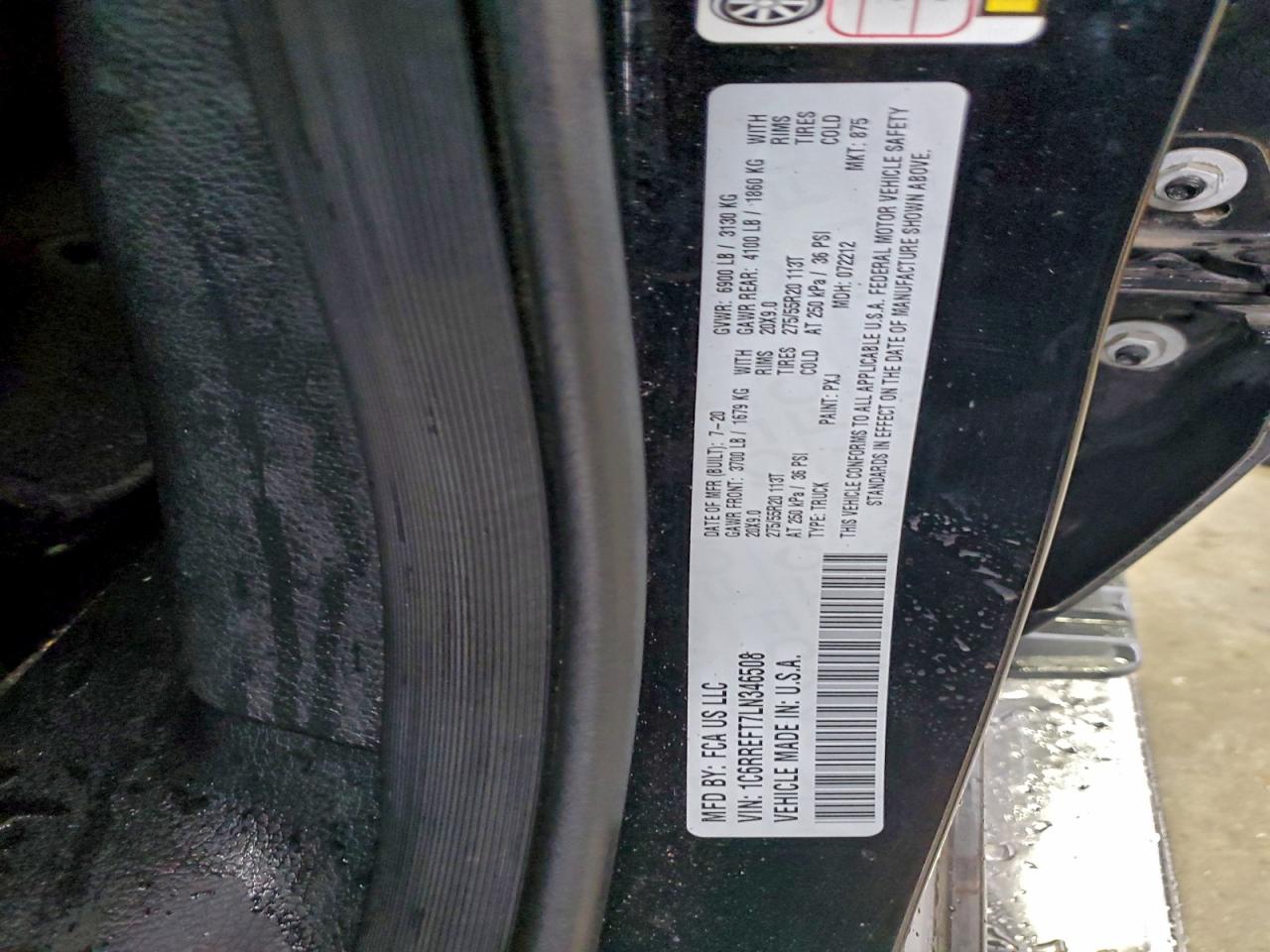 2020 Ram 1500 Big Horn/Lone Star VIN: 1C6RREFT7LN346508 Lot: 93705985