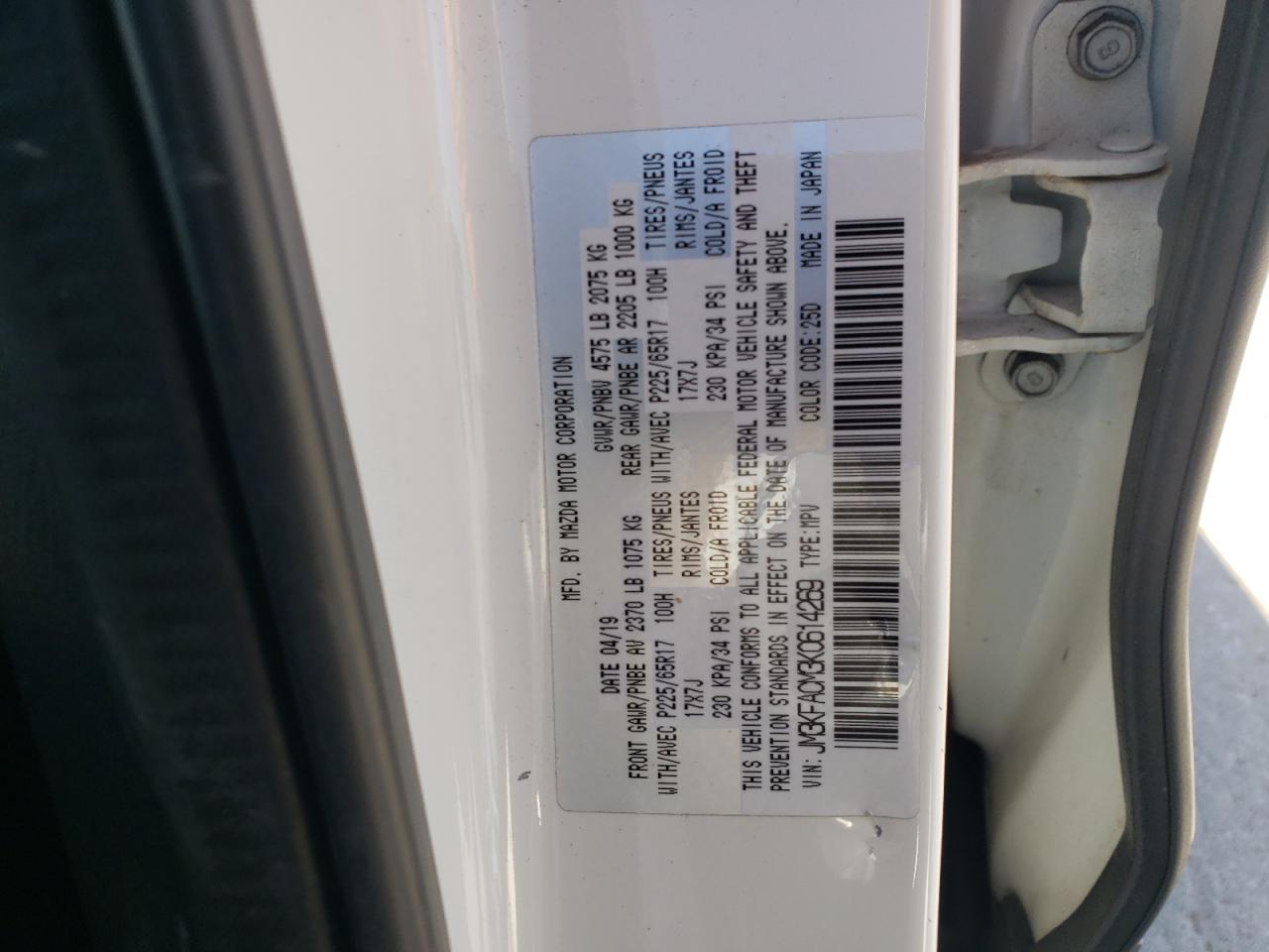 2019 Mazda Cx-5 Touring VIN: JM3KFACM3K0614269 Lot: 92732865