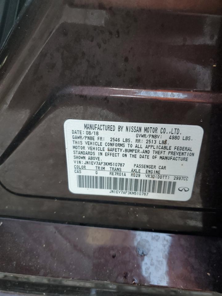 2019 Infiniti Q50 Luxe VIN: JN1EV7AP3KM510787 Lot: 93250825