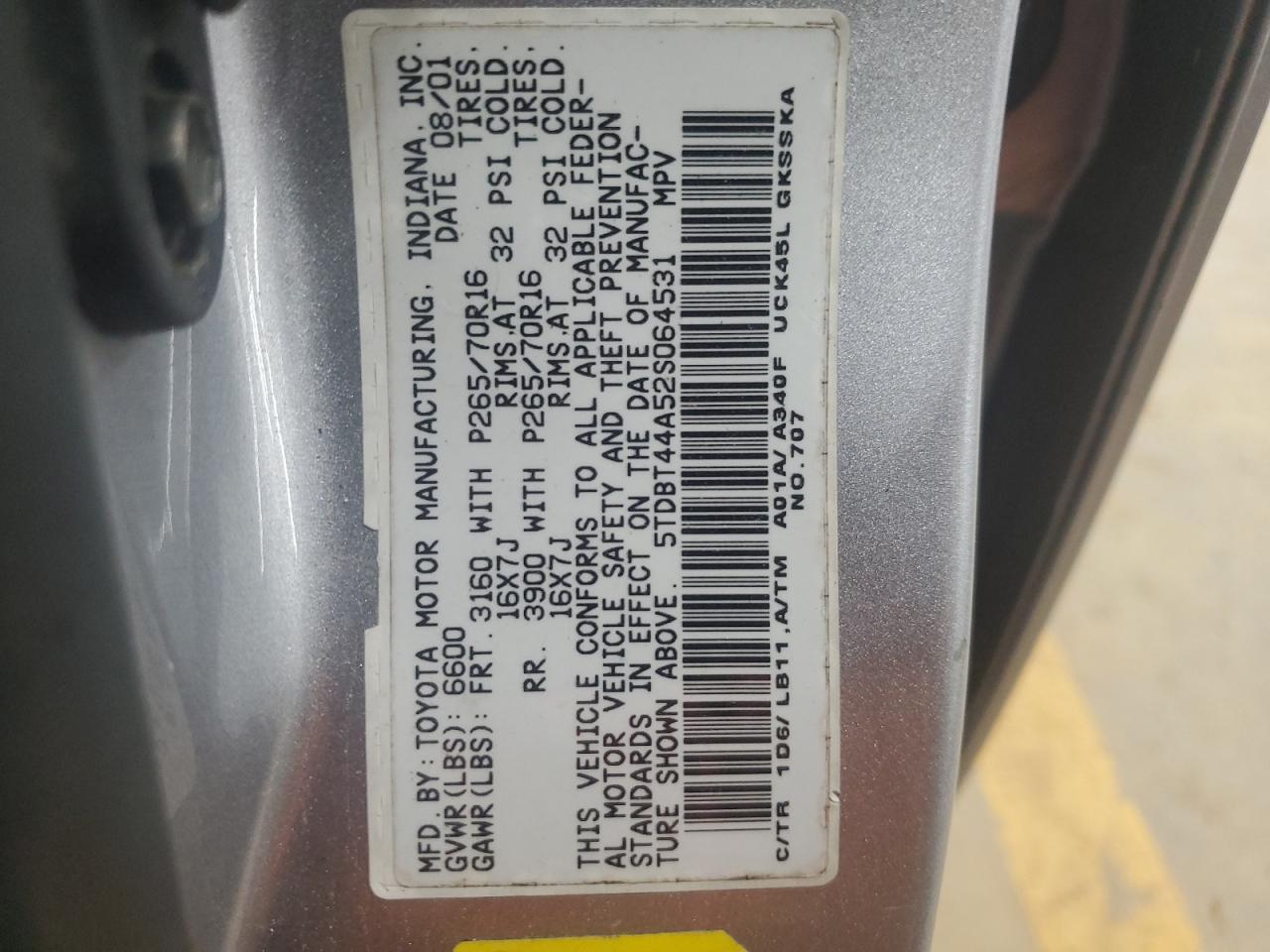 2023 Toyota Sequoia Sr5 VIN: 5TDBT44A52S064531 Lot: 92292365