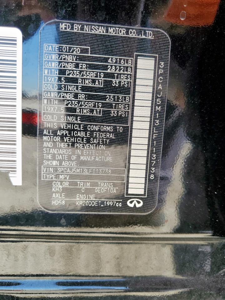 2020 Infiniti Qx50 Pure VIN: 3PCAJ5M13LF113738 Lot: 91358875