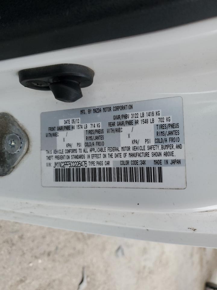 2012 Mazda Mx-5 Miata VIN: JM1NC2PF5C0226476 Lot: 92513895