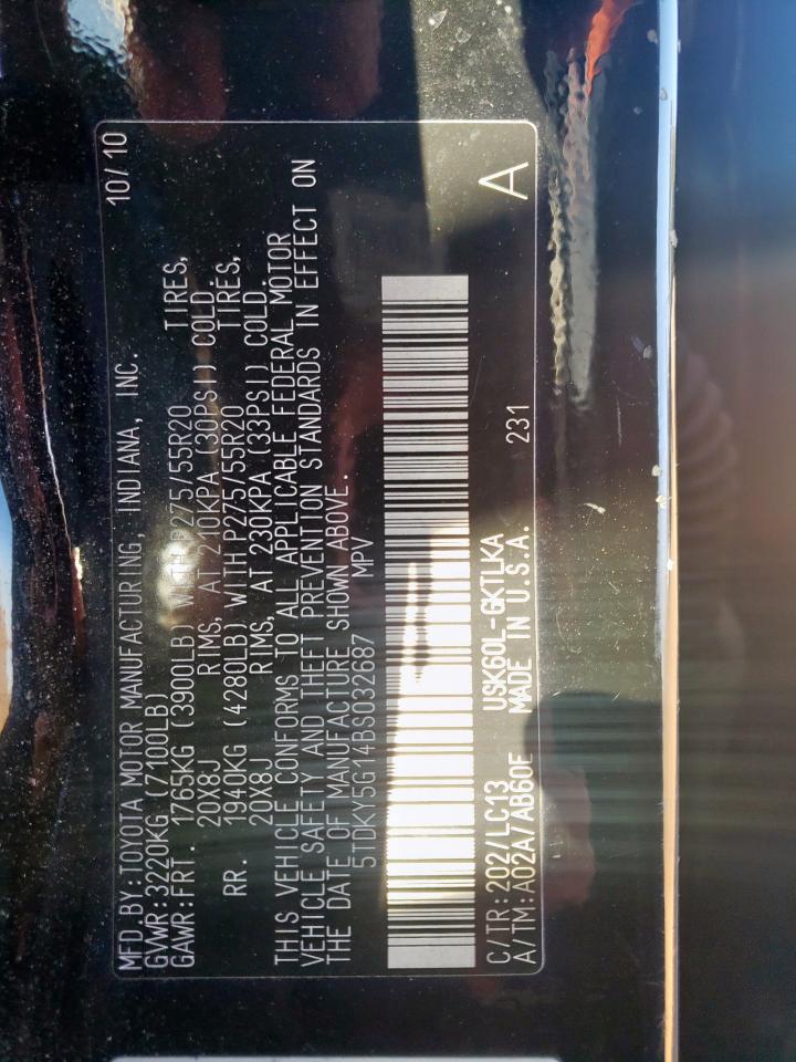 2011 Toyota Sequoia Limited VIN: 5TDKY5G14BS032687 Lot: 91076045