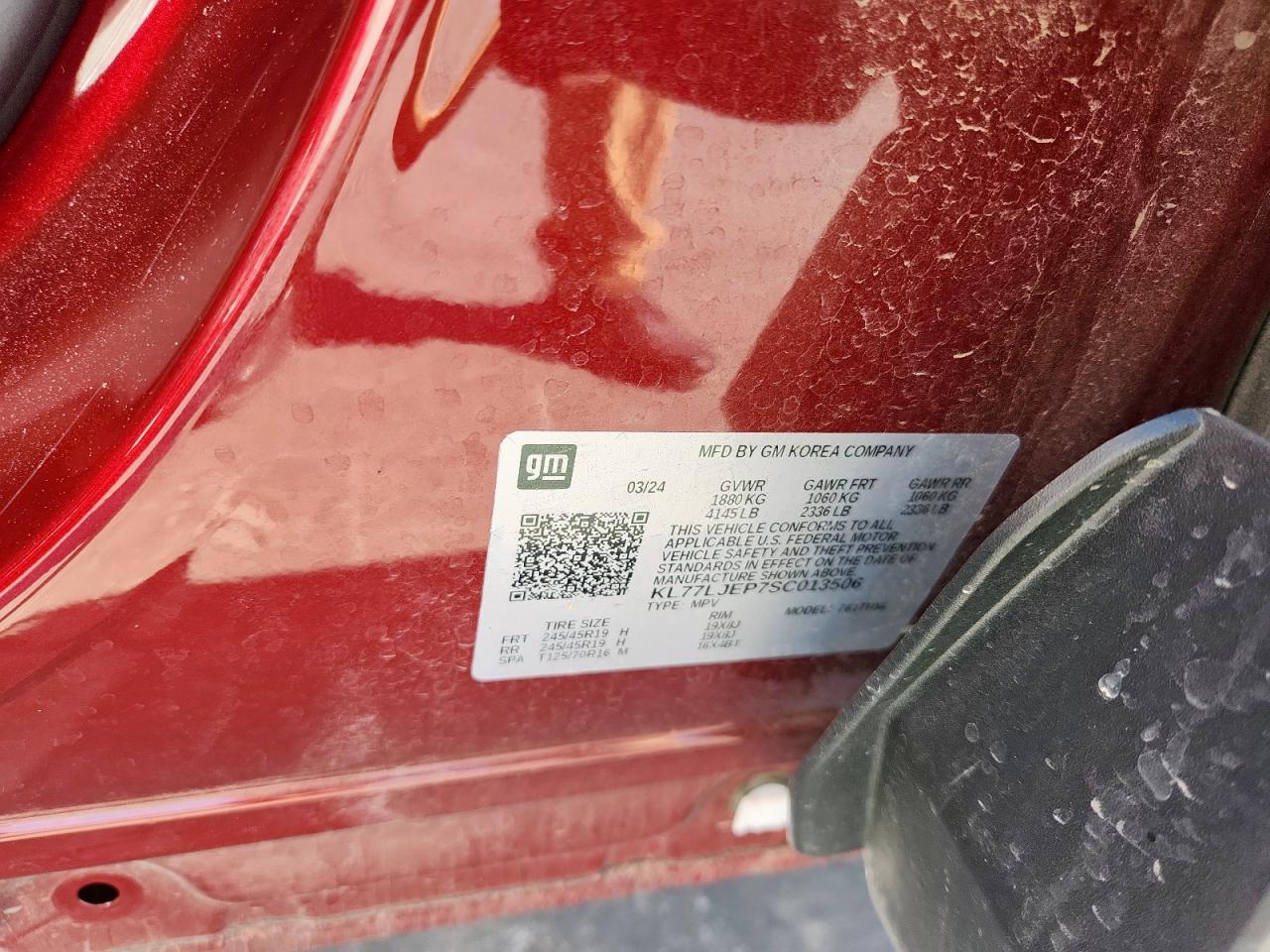 2025 Chevrolet Trax 2Rs VIN: KL77LJEP7SC013506 Lot: 91833955