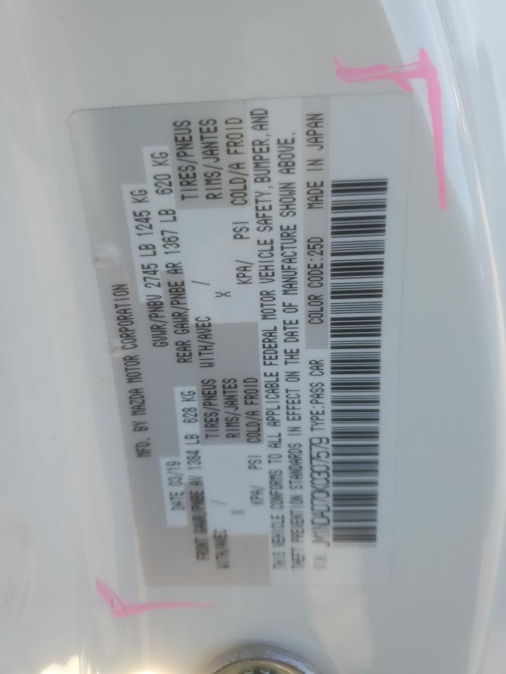 2019 Mazda Mx-5 Miata Grand Touring VIN: JM1NDAD70K0307579 Lot: 91101395