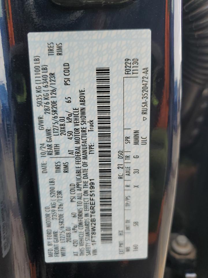 2024 Ford F250 Super Duty VIN: 1FT8W2BT6REF51991 Lot: 92734795