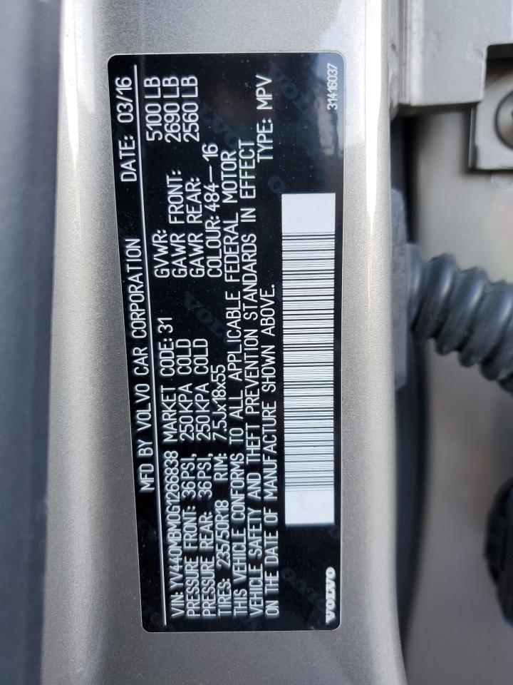 2016 Volvo Xc70 T5 Platinum VIN: YV440MBM0G1266838 Lot: 92122655