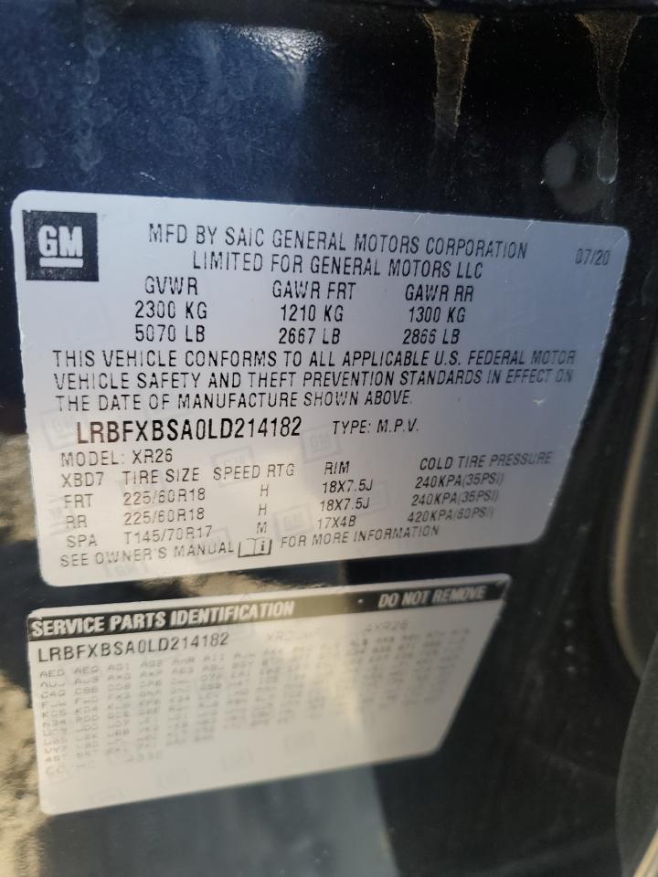 2020 Buick Envision Preferred VIN: LRBFXBSA0LD214182 Lot: 92890175