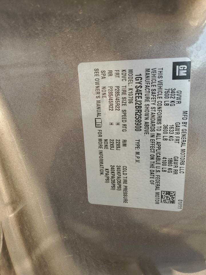 2011 Cadillac Escalade Hybrid VIN: 1GYS4EEJ2BR258900 Lot: 92116815