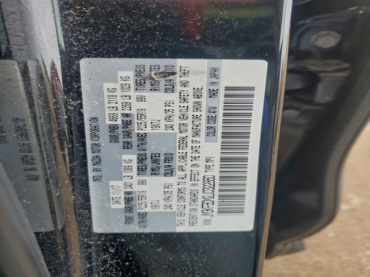 2018 Mazda Cx-5 Grand Touring VIN: JM3KFBDM2J0322860 Lot: 94363245