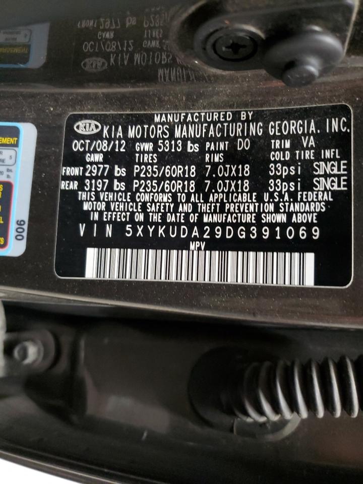 2013 Kia Sorento Ex VIN: 5XYKUDA29DG391069 Lot: 93184295