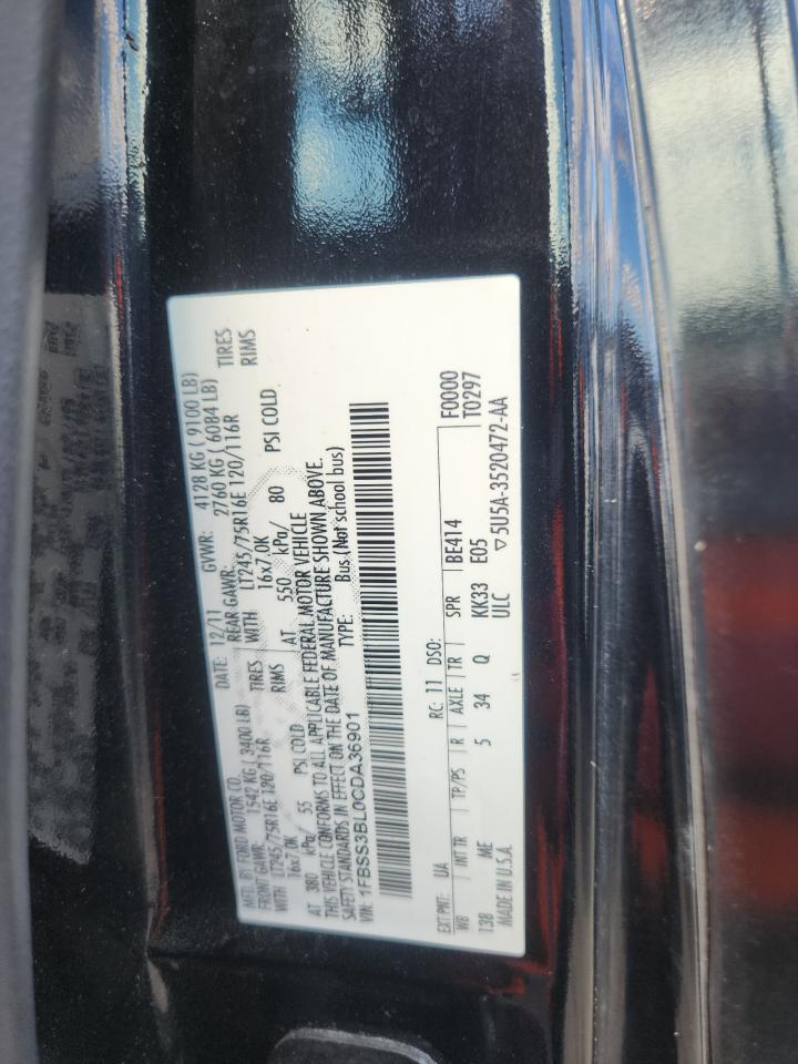 2012 Ford Econoline E350 Super Duty Wagon VIN: 1FBSS3BL0CDA36901 Lot: 92710555